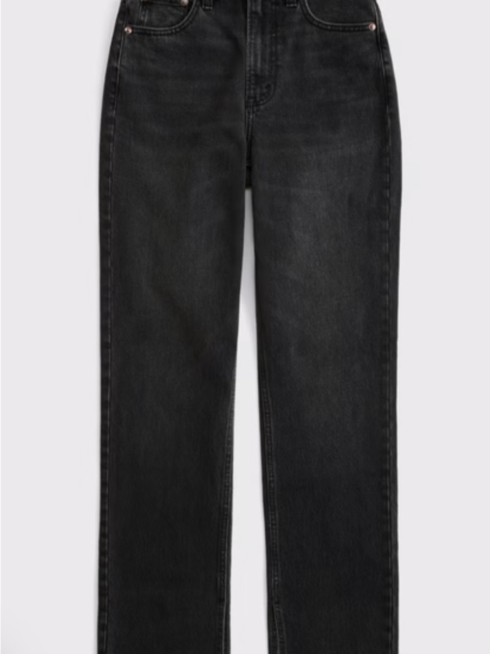 Abercrombie & Fitch Women's Black The 90s Straight Ultra High Rise Curve Love